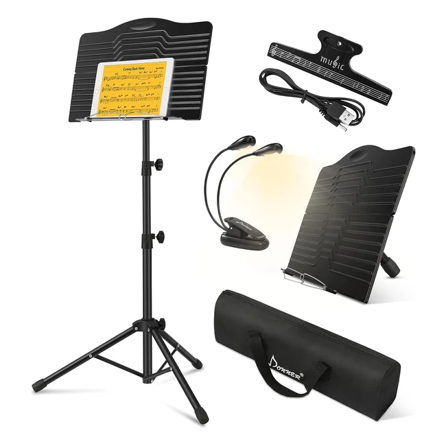 Atril de Msica Plegable Donner DMS1 - Estable Regulable Negro