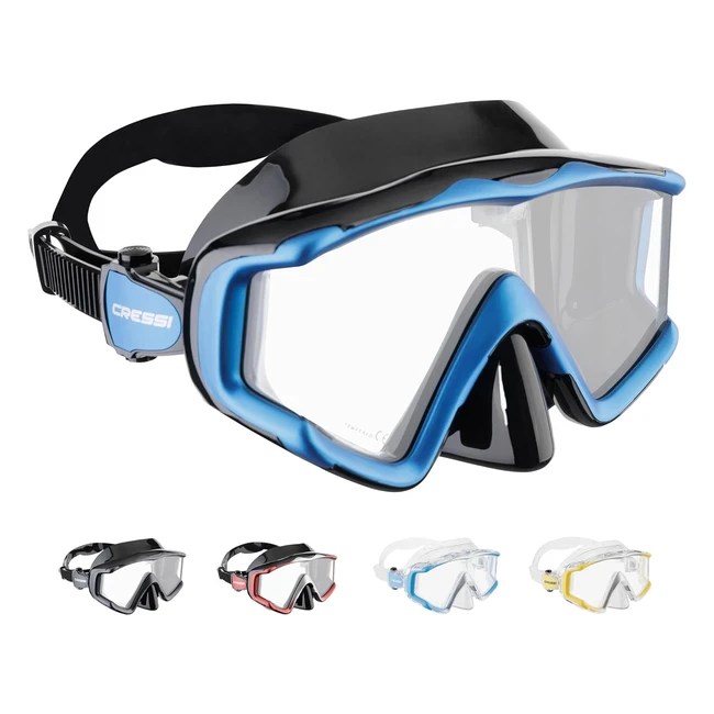 Cressi Liberty Triside Mask - Panoramic 3 Glass Mask for Diving and Snorkelling 