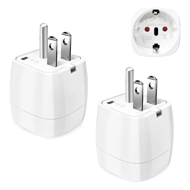 Adaptateur Prise USA Voyage 2 Broches vers US 3 Broches - Noir