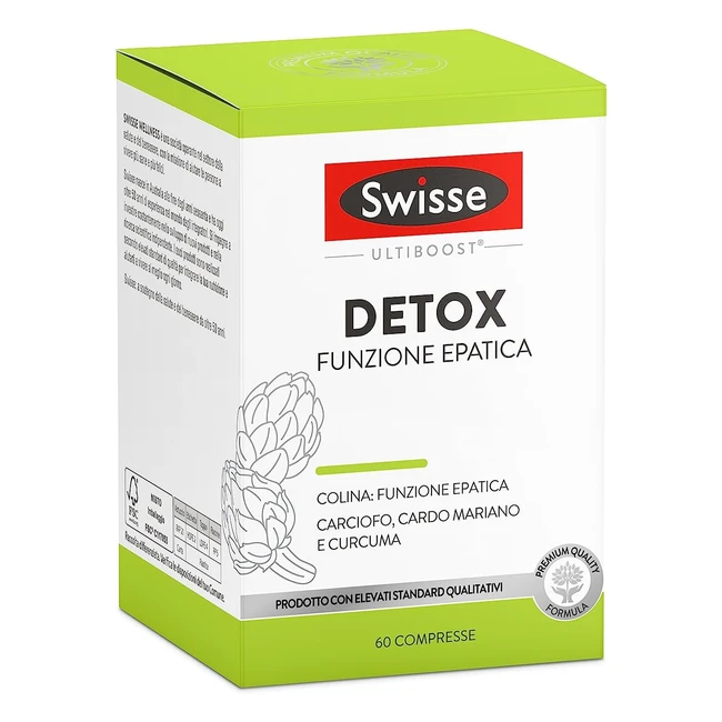 Swisse Ultiboost Detox Funzione Epatica 60 compresse Colina Cardo Mariano Curcuma Azione Detossificante