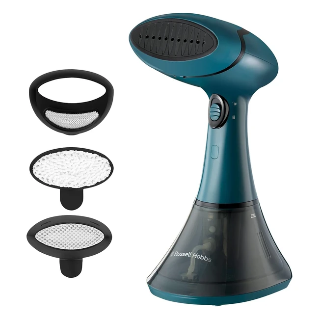 Russell Hobbs Steam Genie Handheld Clothes Steamer - No Ironing Board Needed - 45s Ready - Power Indicator - Autooff - 200ml Tank - 3 Attachments