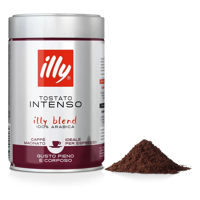 Illy Caffè Macinato Espresso Tostato Intenso 250g - Blend 100% Arabica