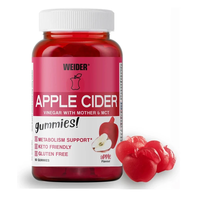 Weider Apple Cider Vinegar Gummies - Metabolic Enhancement - Keto Diet - Vegan -