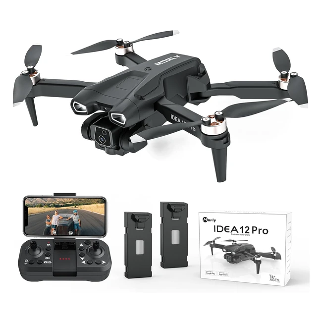 Drone 12Pro avec caméra HD 1080p, moteur brushless, 135 ajustable, 2 batteries