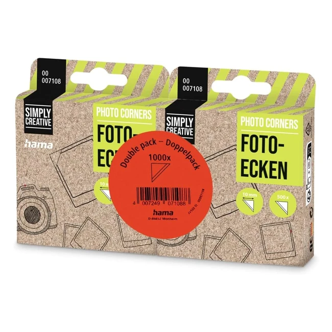 Hama 00007108 Esquinas Autoadhesivas para Fotos Pack 2 - Fácil de Usar y Seguras