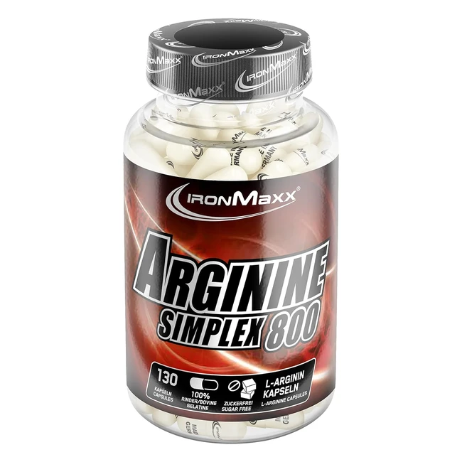 Ironmaxx Arginine Simplex Kapseln 40075 - 130 Kapseln - L-Arginin - Proteinbaust