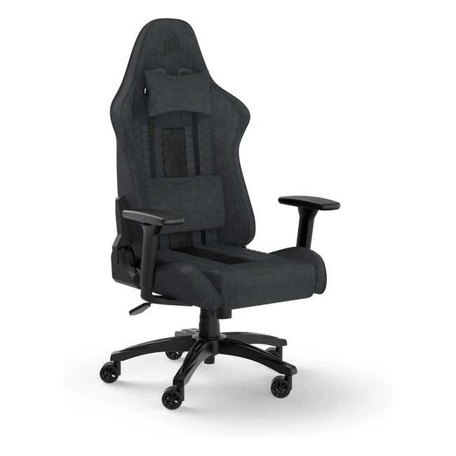 Corsair TC100 Gaming Chair - RacingInspired Design, Lumbar & Neck Pillow, Adjustable Height - Grey/Black