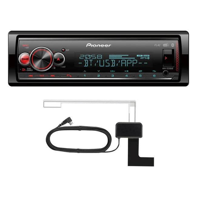 Pioneer MVHS520DABAN 1DIN Autoradio DAB Rot Bluetooth Freisprecheinrichtung