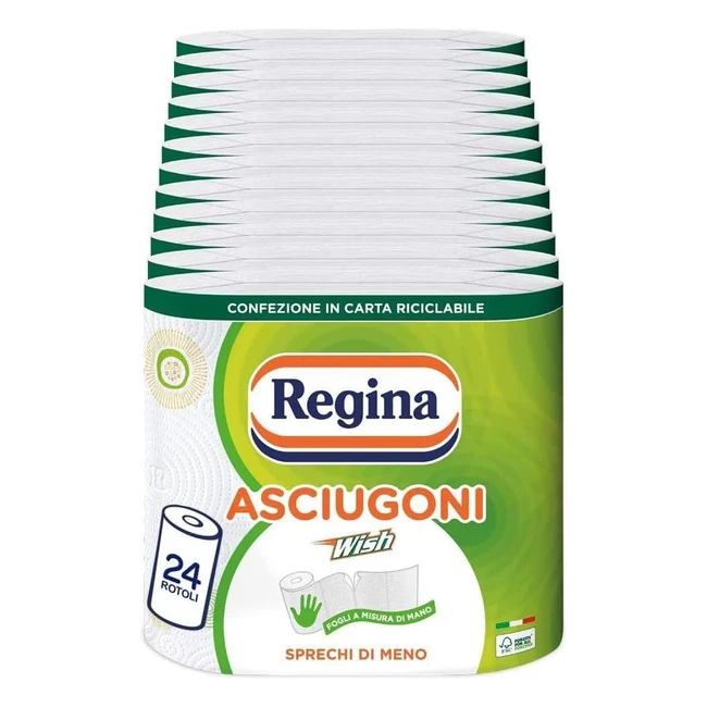 Regina Wish Carta Cucina 24 Rotoli - Assorbi Ogni Macchia!