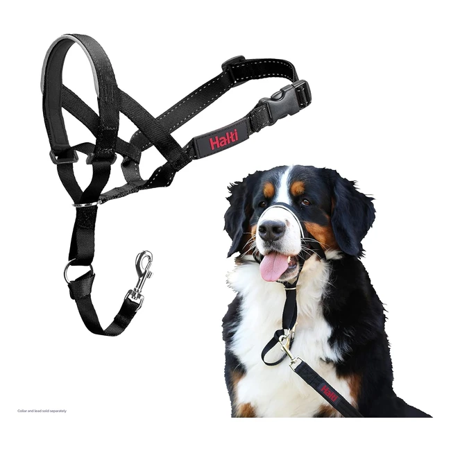 Halti Headcollar Size 4 Black UK Bestselling Dog Head Harness | Stop Pulling | Easy to Use | Padded Nose Band | Reflective | Professional Antipull Training Aid