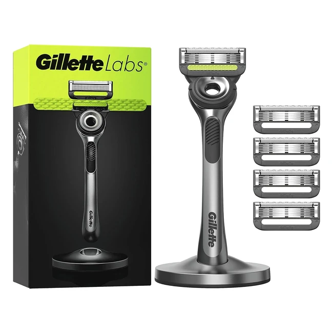 Gillette Labs Rasoio Uomo 5 Lamette Ricambio Base Magnetica Rasatura Facile