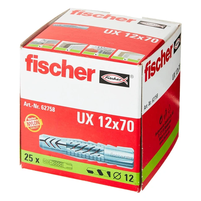 Fischer Universal Dbel UX 62758 - Allzweckdbel ohne Rand fr optimalen Halt