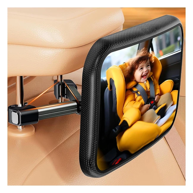 Rétroviseur Voiture BébéMiroir Auto BB Clip Métal 360 RotationSécurité Siège Arrière