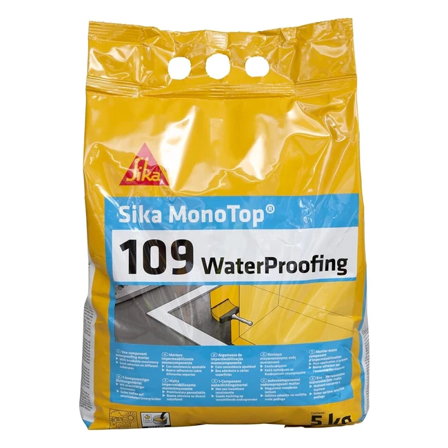 Sika Monotop 109 Mortier Imperméabilisant Antihumidité 5kg Gris