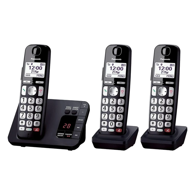 Panasonic KXTGE823EB Digital Cordless Phone - Answering Machine Call Block Amp