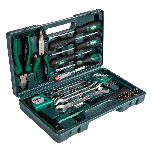 Brüder Mannesmann Werkzeuge M29032 Werkzeugkoffer 47-teilig mit Hammer, Zange, Schraubendrehern