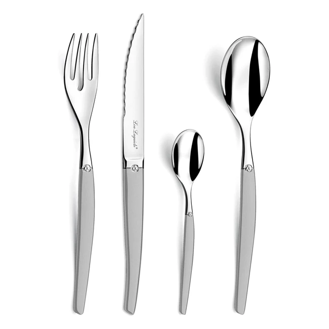 Ensemble 24 Couverts Lou Laguiole Jet - Acier Inox - Design Contemporain