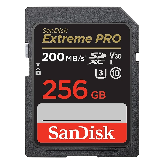 SanDisk 256GB Extreme Pro SDXC Card UHS-I Class 10 U3 V30 - RescuePro Deluxe 200MB/s