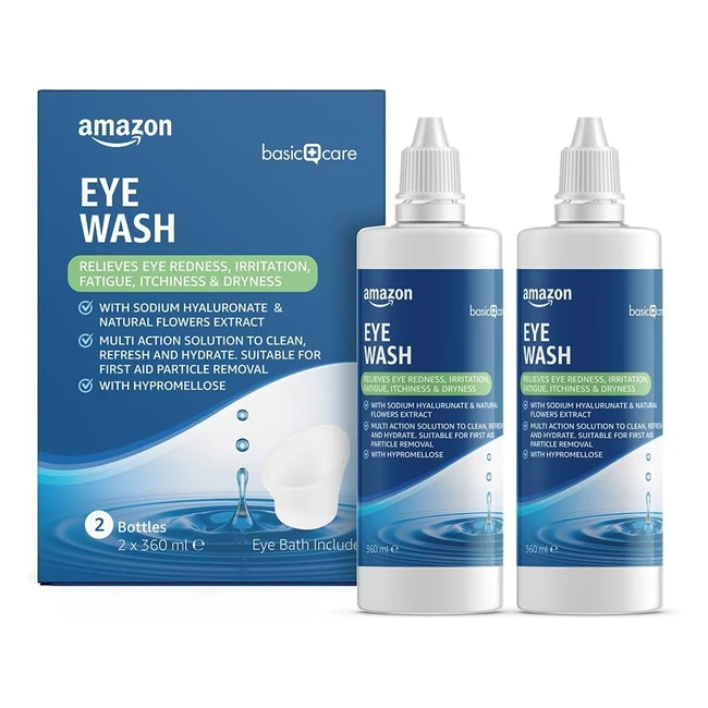 Amazon Basic Care Eye Wash 360ml x2 Sodium Hyaluronate Natural Flowers Extracts