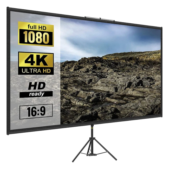 Pantalla Proyector Vevor 80 4K HD Trípode Ajustable 200-250 cm Portátil