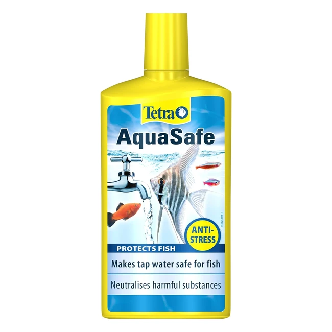 Tetra AquaSafe 500ml - Turn Tap Water Safe for Fish  Plants - Vitamin B Mix - I