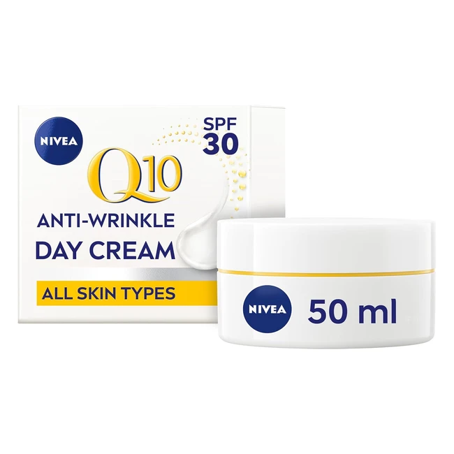 Nivea Q10 Antiwrinkle Power Day Cream SPF 30 50ml - Skin Identical Q10 & Creatine - Reduce Wrinkles & Age Spots