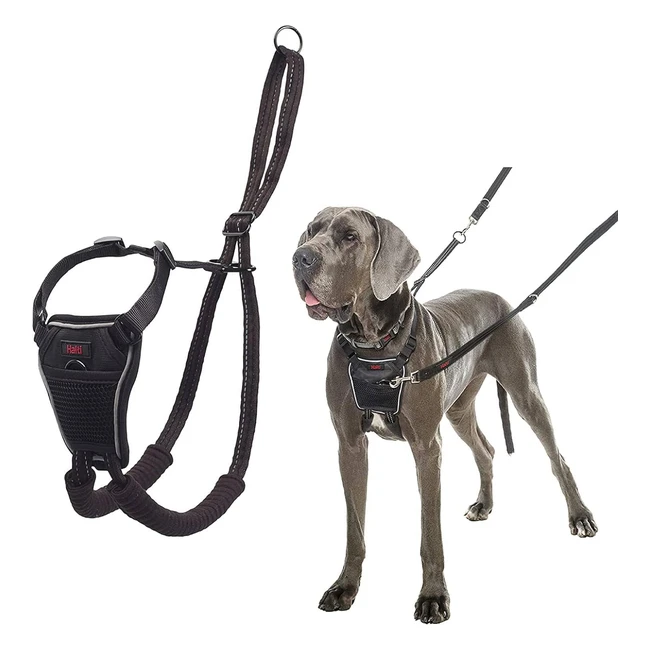 Halti No Pull Harness Size Large - Professional Dog Harness - Stop Pulling - Easy to Use - Antipull Training Aid - Reflective & Breathable - Black