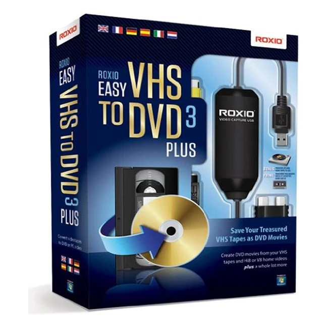 Roxio Easy VHS to DVD 3 Plus - Videoschnittsoftware für Apple iPad/iPod Touch/iPhone und Android - Konvertieren Sie VHS-Filme in DVDs