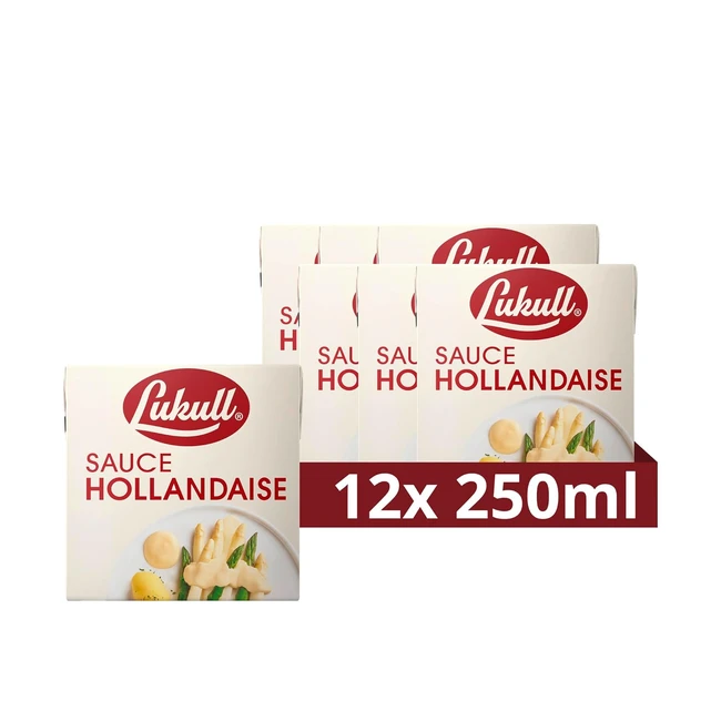 Lukull Hollandaise Sauce - Cremige Sauce für Spargel, Gemüse, Fleisch und Fisch - 250ml - Packung mit 12