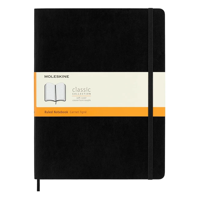 Moleskine Classic Ruled Paper Notebook Black XL 19x25cm 192 Pages