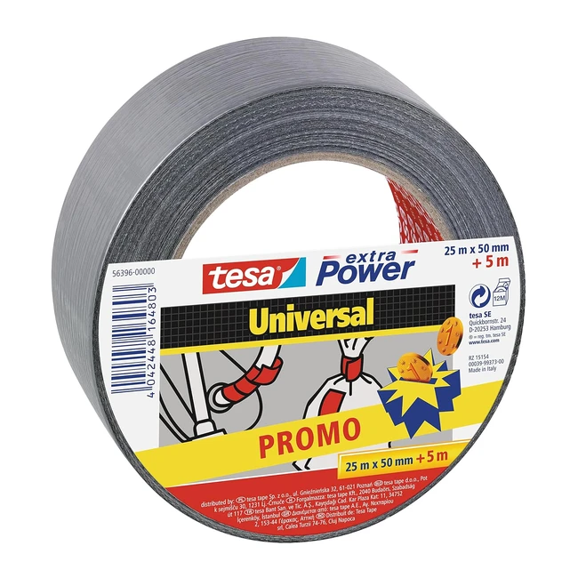 Cinta Adhesiva Tesa Extra Power Universal - Reforzada - Gris
