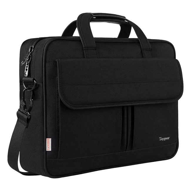 Taygeer Laptop Bag 17 Inch Large Business Water Resistant Briefcase with Shoulder Strap