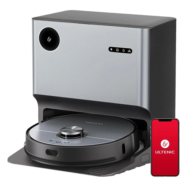 Ulténic MC1 Robot Aspirateur Laveur - Station Tout-en-un 5000Pa 200min App - Idéal pour Grand Maison Poils Animaux