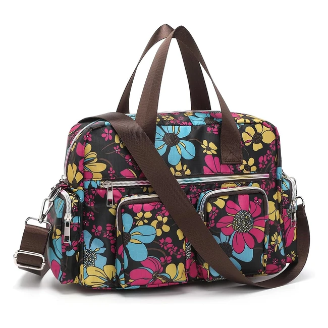 Kono Womens Handbag Tophandle Bag - Multi Pockets Satchel Shoulder Bag - Large 