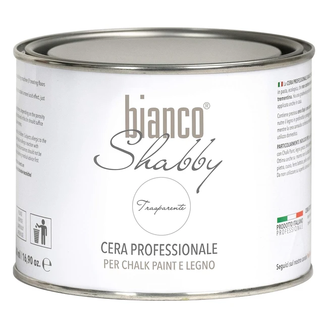 Cera Professionale Bianco Shabby Trasparente 500ml - Made in Italy