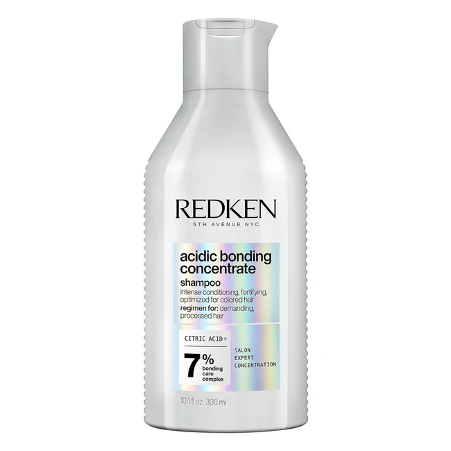 Redken Acidic Bonding Concentrate Shampoo 300ml - Gentle Cleanse, Strengthens Bonds, Repairs Damage, Protects Color Treated Hair