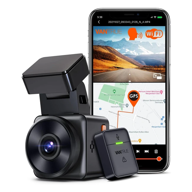 Vantrue E1 Mini Dashcam Auto WiFi GPS 1440p60fps HDR Nachtsicht 154 Zoll 160 A