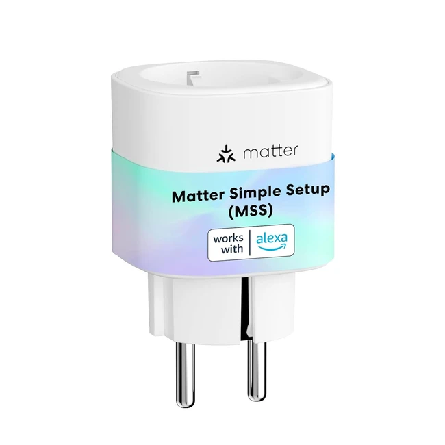 Meross Enchufe Inteligente Matter con Consumo de Energía - WiFi Enchufe con Matter Simple Setup - MSS - Mide Producción de Paneles Solares Fotovoltaicos - Soporte para Alexa, Apple Home y Google Home
