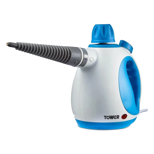 Tower THS10 Handheld Steam Cleaner - Powerful 1050W Kills 9999 Bacteria Ligh