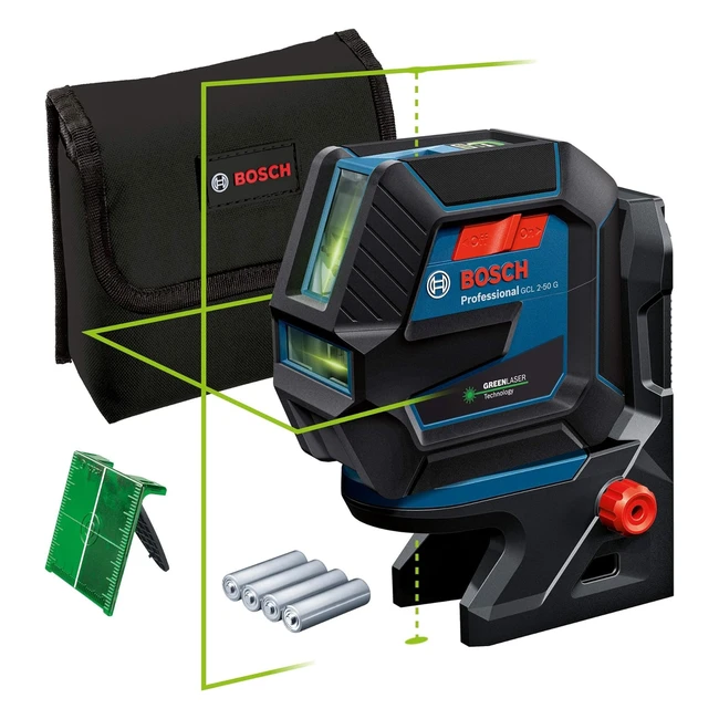 Livella Laser Bosch Professional GCL 250 G - RM 10 - Raggio 15m - 4 Batterie AA
