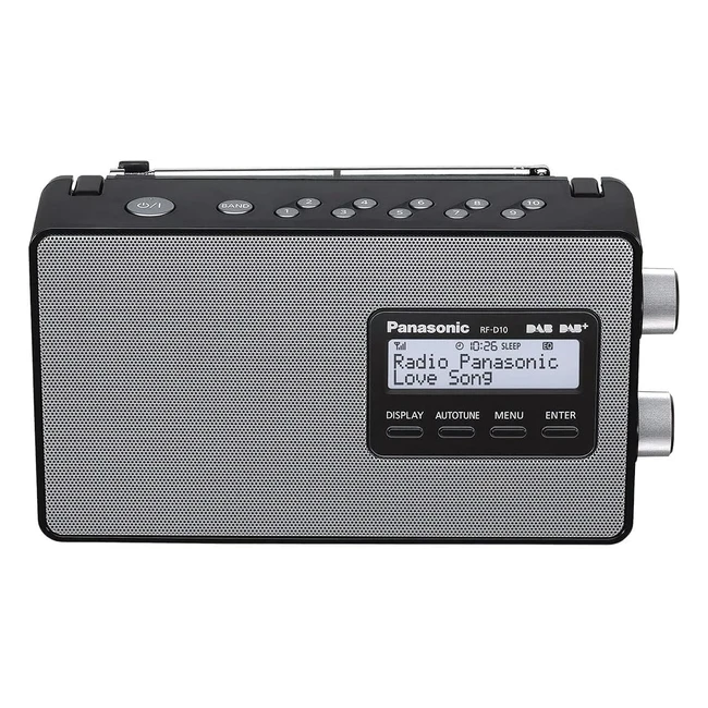 Panasonic RFD10EBK Portable DAB DAB/FM Radio AC/DC with 10cm Speaker Black
