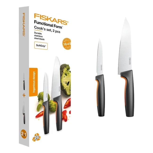 Fiskars Set Coltelli Cucina 2pz Functional Form Acciaio Inox Giapponese 1057557