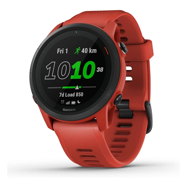 Garmin Forerunner 745 Lightweight GPS Running & Triathlon Smartwatch - Multisport Profile - Advanced Training Features - Music Storage - Safety & Tracking - Up to 7 Days Battery Life - Red