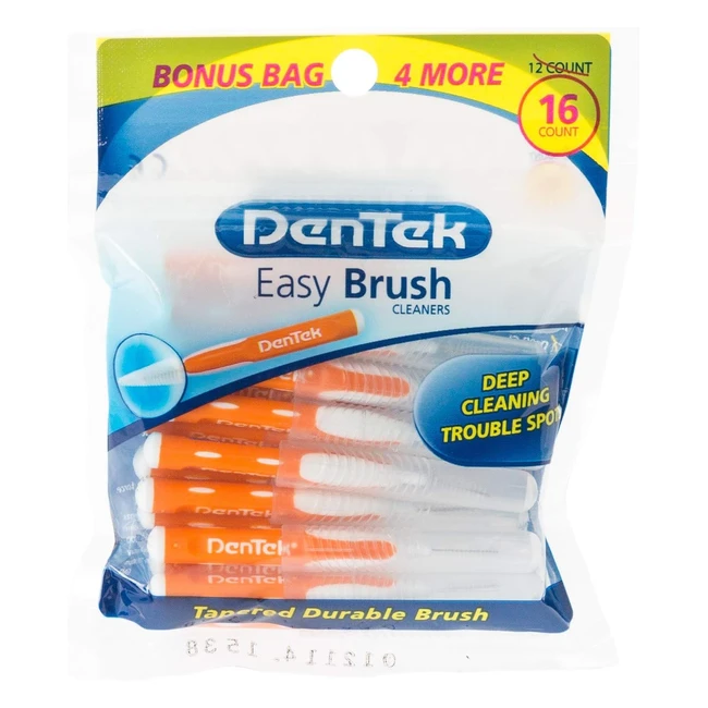 Dentek Easy Brush Interdental Brushes ISO205mm - Removes Food  Plaque - 16 Coun