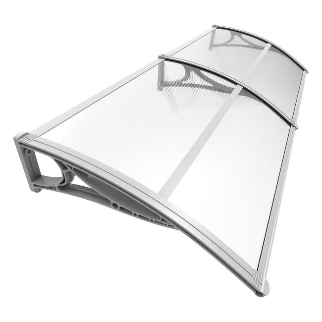 Pensilina Tettoia Vounot 200x80 cm Policarbonato Trasparente - Protezione UV e R