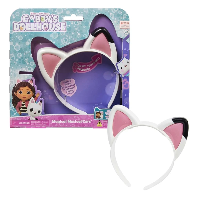 Gabbys Dollhouse Magical Musical Cat Ears - Lights, Music, Sounds - Ages 3+