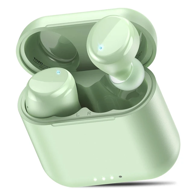TOZO T6 Mini Bluetooth Kopfhörer Bluetooth 53 Ergonomisches In-Ear Headset 50 Stunden Spielzeit mit kabellosem Ladecase EQ einstellbar Anwendung IPX8 wasserdichtes Upgrade grün