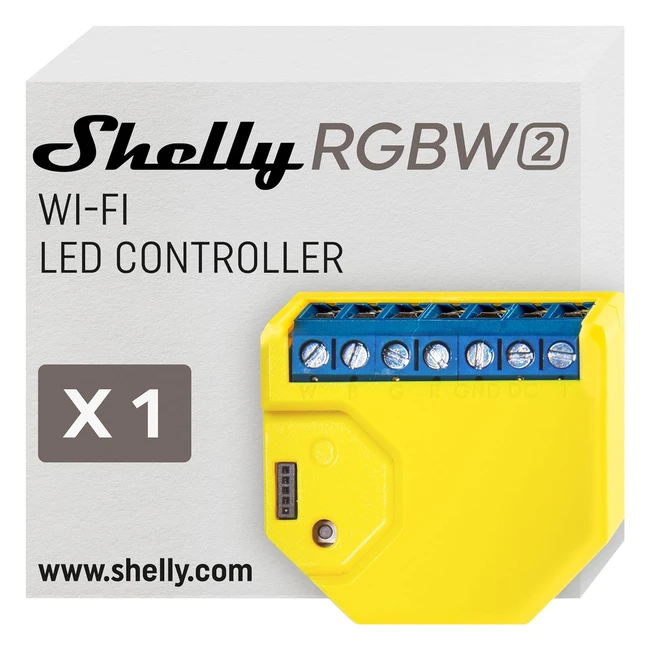 Shelly RGBW2 Telecomando Intelligente per Strisce LED RGBW - Controllo Completo della Potenza - Dimmerazione - 16 Milioni di Colori