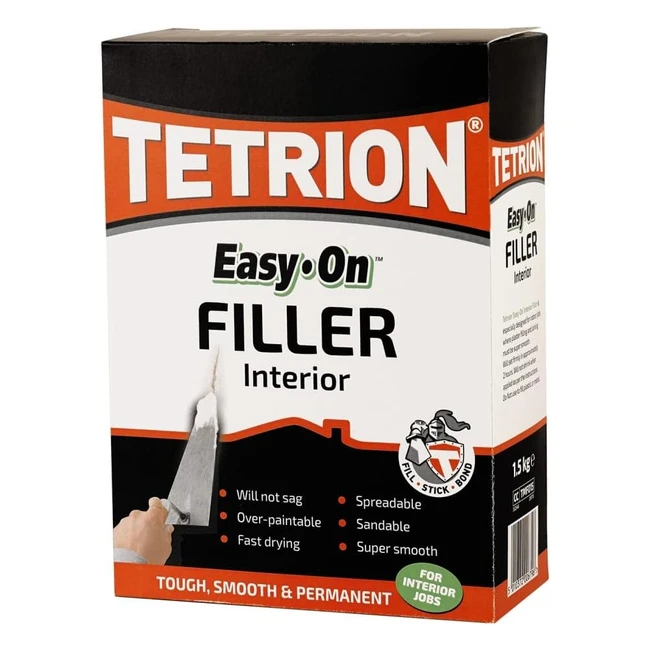 Tetrion EasyOn Interior Filling Compound 15kg - Fast Setting Waterproof Filler