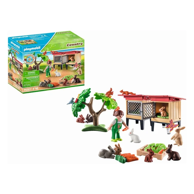 Playmobil Country 71252 Recinto Conigli Animali Fattoria Giocattoli Sostenibili